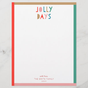 Jolly Days Holiday Stationery Briefbogen