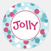 Jolly Dot Weihnachtskleber Runder Aufkleber (Vorderseite)