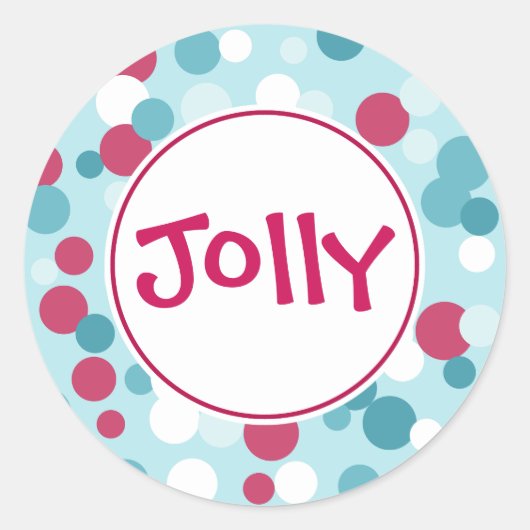 Jolly Dot Weihnachtskleber Runder Aufkleber (Vorderseite)