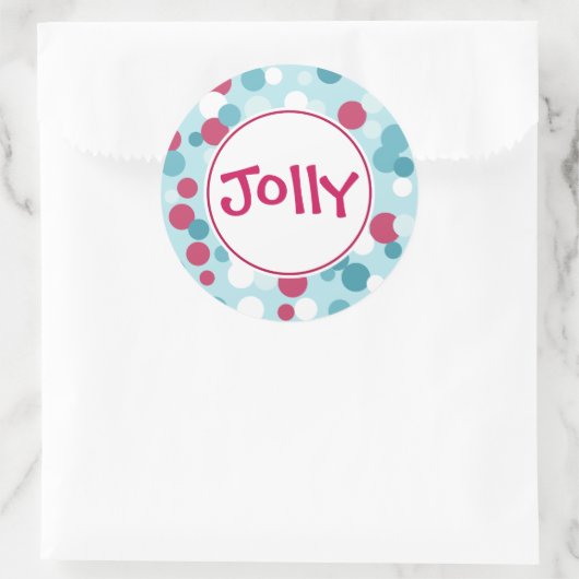 Jolly Dot Weihnachtskleber Runder Aufkleber (Tasche)
