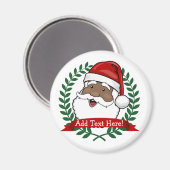 Jolly Ethnic Santa Custom Text Magnet (Vorderseite/Rückseite)