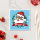 Jolly Ethnic Santa Custom Text Weihnachten Serviette (Beispiel)