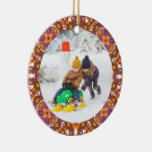 Jolly Festive Custom Christmas Foto Picture Frame Keramik Ornament (Rechts)
