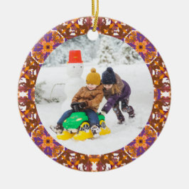 Jolly Festive Custom Christmas Foto Picture Frame Keramik Ornament