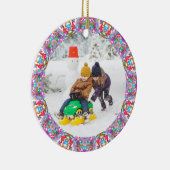 Jolly Festive Custom Christmas Foto Picture Frame Keramik Ornament (Rechts)