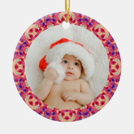 Jolly Festive Custom Christmas Foto Picture Frame Keramik Ornament