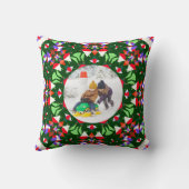 Jolly Festive Custom Christmas Foto Picture Frame Kissen (Rückseite)