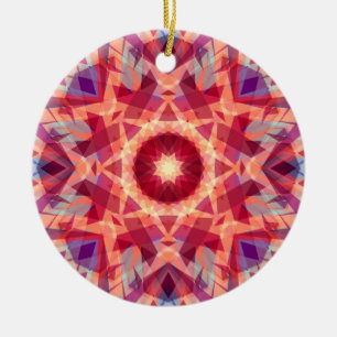 Jolly Festive Red Dopamin Decor Weihnachtsstern Keramik Ornament