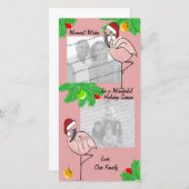 Jolly Flamingos/ Foto Grußkarte Feiertagskarte (Vorne/Hinten)