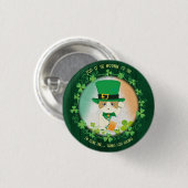 Jolly Ginger Tabby Irish Cheer Button (Vorne & Hinten)