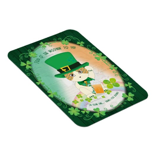 Jolly Ginger Tabby Irish Cheer Magnet (Rechte Seite)