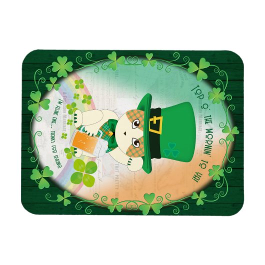 Jolly Ginger Tabby Irish Cheer Magnet (Horizontal)