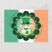 Jolly Ginger Tabby Irish Cheer Postkarte (Vorderseite)