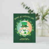 Jolly Ginger Tabby Irish Cheer Postkarte (Stehend Vorderseite)