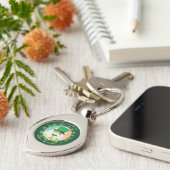 Jolly Ginger Tabby Irish Cheer Schlüsselanhänger (Seite)