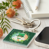 Jolly Ginger Tabby Irish Cheer Schlüsselanhänger (Vorderseite rechts)