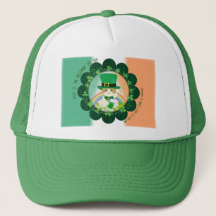 Jolly Ginger Tabby Irish Cheer Trucker Hat Truckerkappe