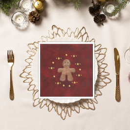 Jolly Gingerbread Man Christmas Serviette