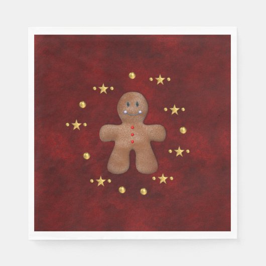 Jolly Gingerbread Man Christmas Serviette (Vorderseite)