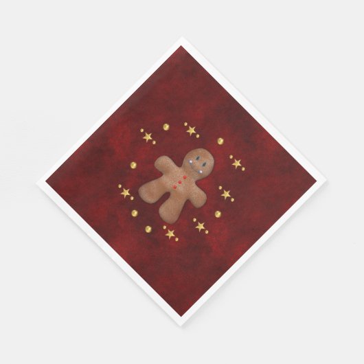 Jolly Gingerbread Man Christmas Serviette (Ecke)
