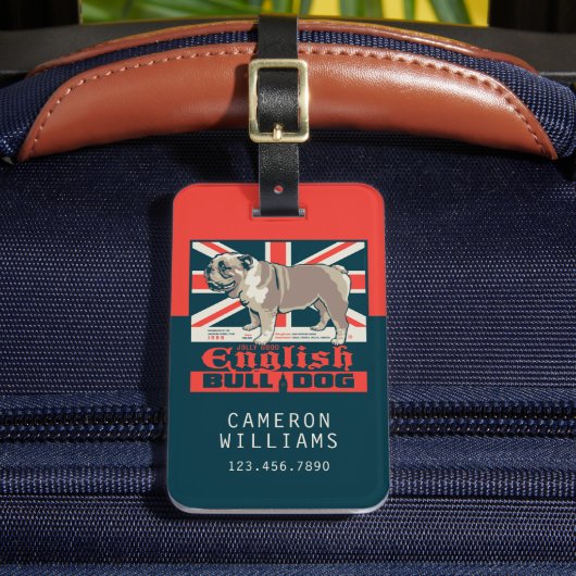 Jolly Good English Bulldog Gepäckanhänger (Vorderseite Insitu 2)