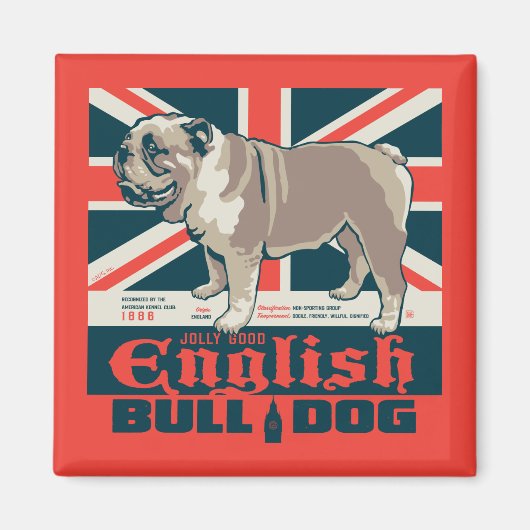 Jolly Good English Bulldog Magnet (Vorne)