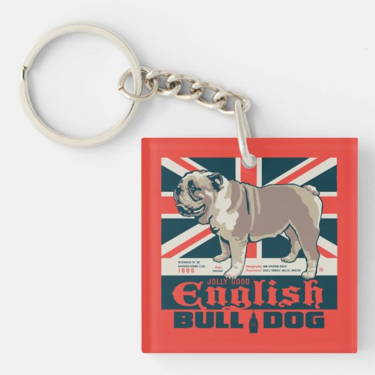 Jolly Good English Bulldog Schlüsselanhänger (Vorderseite)