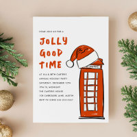 Jolly Good Time London Red Telefone Box Weihnachts