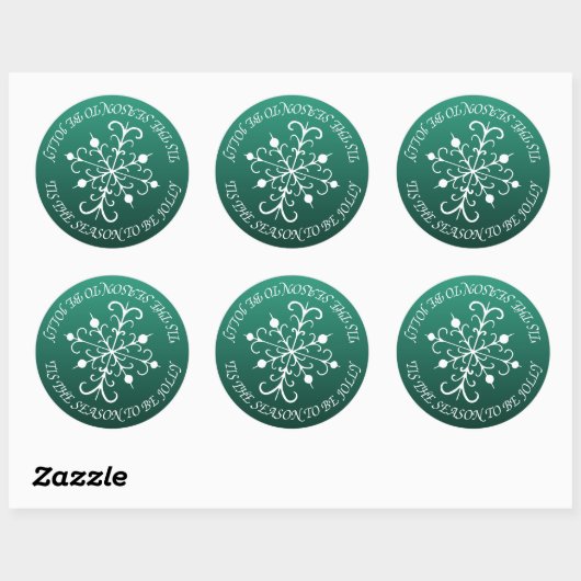 Jolly Green Snowflake Stickers (Blatt)