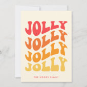 Jolly Groovy Wavy Colorful Christmas Feiertagskarte (Vorderseite)