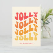 Jolly Groovy Wavy Colorful Christmas Feiertagskarte (Stehend Vorderseite)