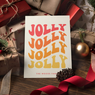 Jolly Groovy Wavy Colorful Christmas Feiertagskarte