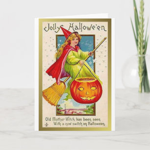 Jolly Halloween Old Mother Witch (Altered) Karte