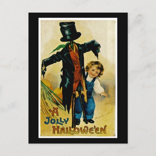 Jolly Halloween Scarecrow Postkarte (Vorderseite)
