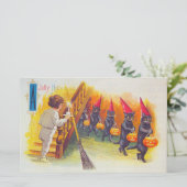 Jolly Halloween (Schwarze Katzen) Briefpapier (Stehend Vorderseite)