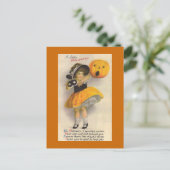 " Jolly Halloween" Vintage Halloween-Karte Postkarte (Stehend Vorderseite)