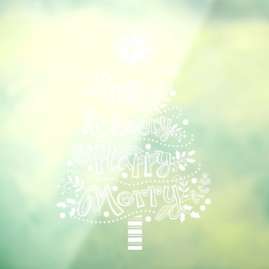 Jolly Happy Cheery Merry Christmas Tree Window Cli Fensteraufkleber (Blatt 3)