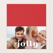 Jolly Happy Holidays Modern Simple Family Foto Visitenkarten (Außenseite Aufgefaltet)