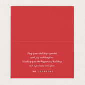 Jolly Happy Holidays Modern Simple Family Foto Visitenkarten (Innenseite Aufgefaltet)