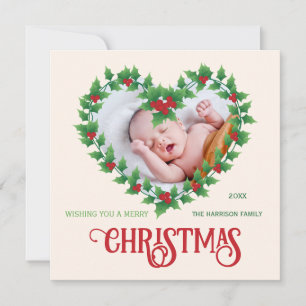 Jolly Heart Christmas Frame Foto Feiertagskarte