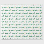 Jolly Ho Ho Ho Festivals Geist Weiß nahtlos Geschenkpapier (Flach)