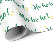 Jolly Ho Ho Ho Festivals Geist Weiß nahtlos Geschenkpapier (Rolleneckpunkt)