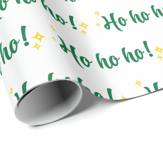 Jolly Ho Ho Ho Festivals Geist Weiß nahtlos Geschenkpapier (Rolleneckpunkt)