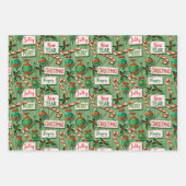 Jolly Holiday Jumble Green Geschenkpapier Set (Vorderseite 3)
