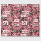 Jolly Holiday Jumble Pink Geschenkpapier (Flach)