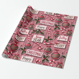 Jolly Holiday Jumble Pink Geschenkpapier