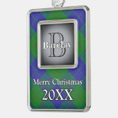 Jolly Holidays Clan Barclay Jagd Tartan Rahmen-Ornament Silber (Links)