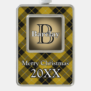Jolly Holidays Clan Barclay Tartan Rahmen-Ornament Silber