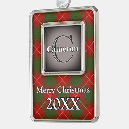 Jolly Holidays Clan Cameron Tartan Rahmen-Ornament Silber (Links)