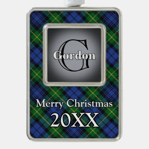 Jolly Holidays Clan Gordon Tartan Rahmen-Ornament Silber